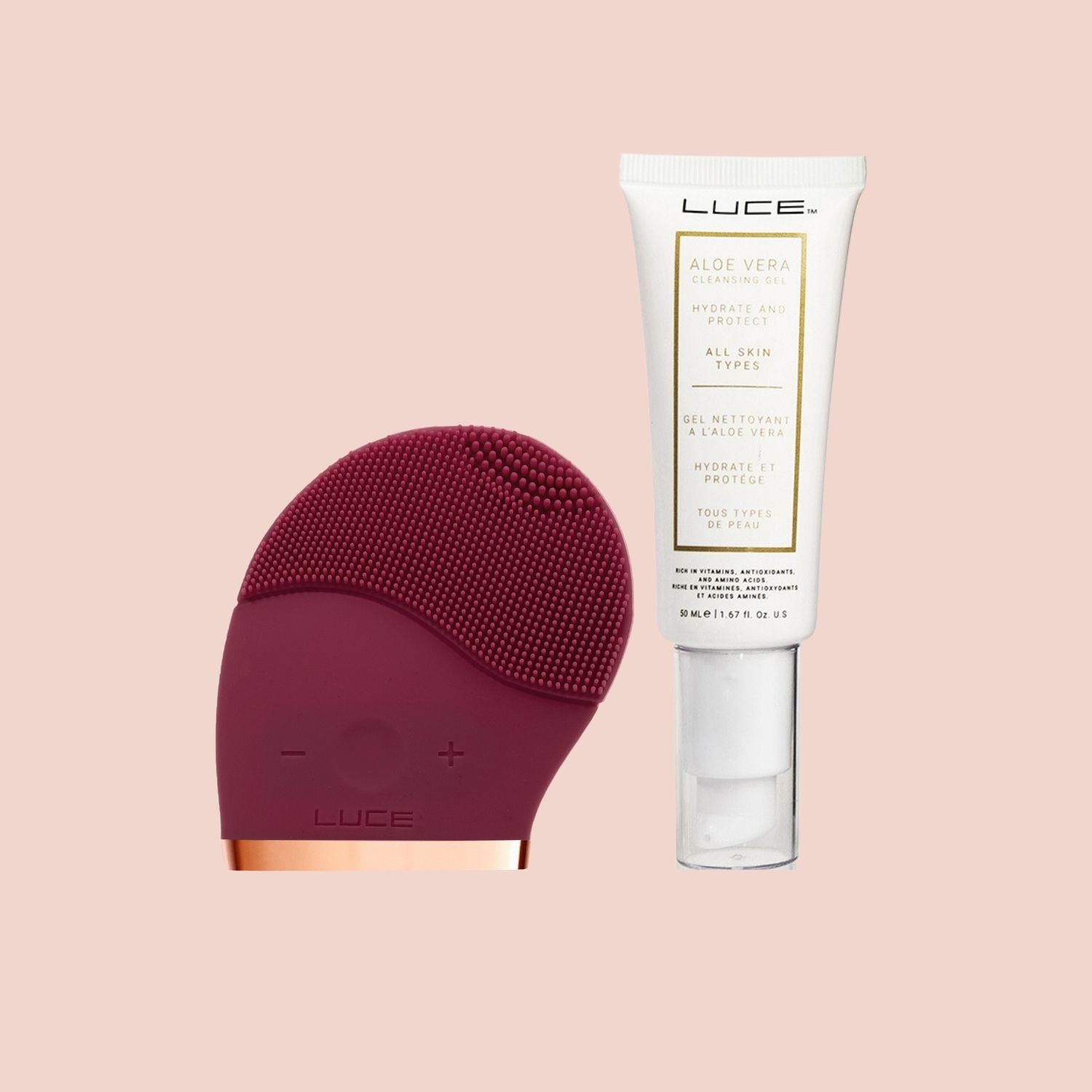 Facial Cleansing Brush & Aloe Vera Gel Face Wash - LuceBeauty.com