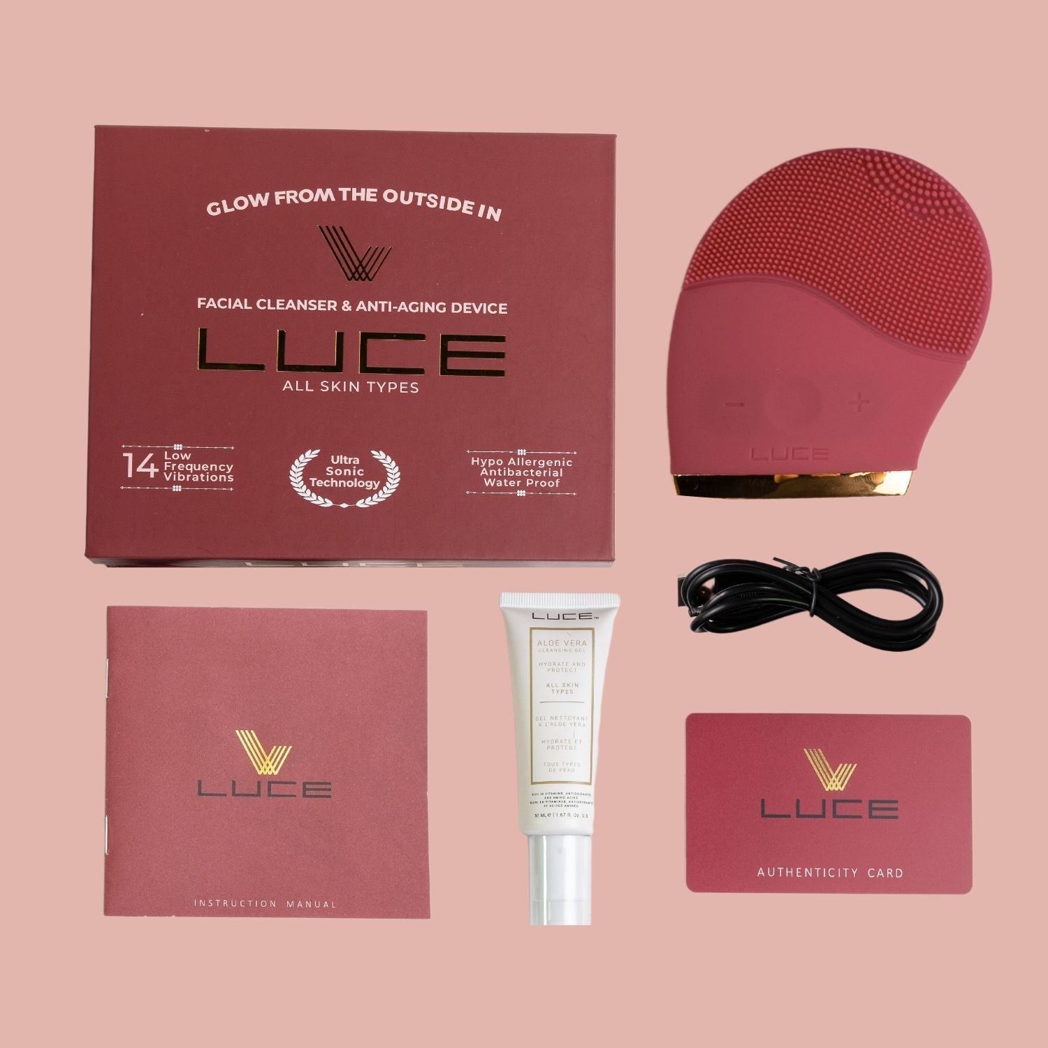 Facial Cleansing Brush & Aloe Vera Gel Face Wash - LuceBeauty.com