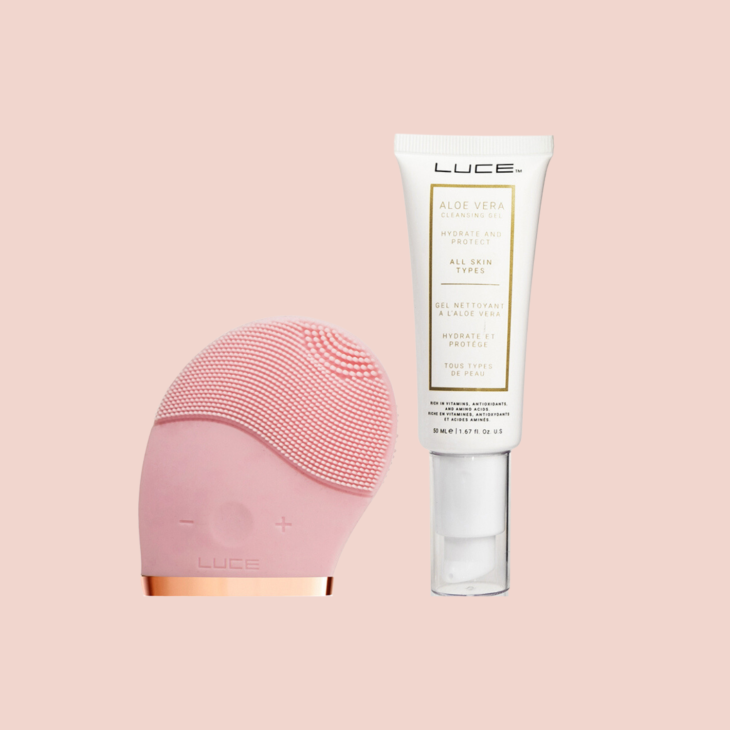 Facial Cleansing Brush & Aloe Vera Gel Face Wash - LuceBeauty.com