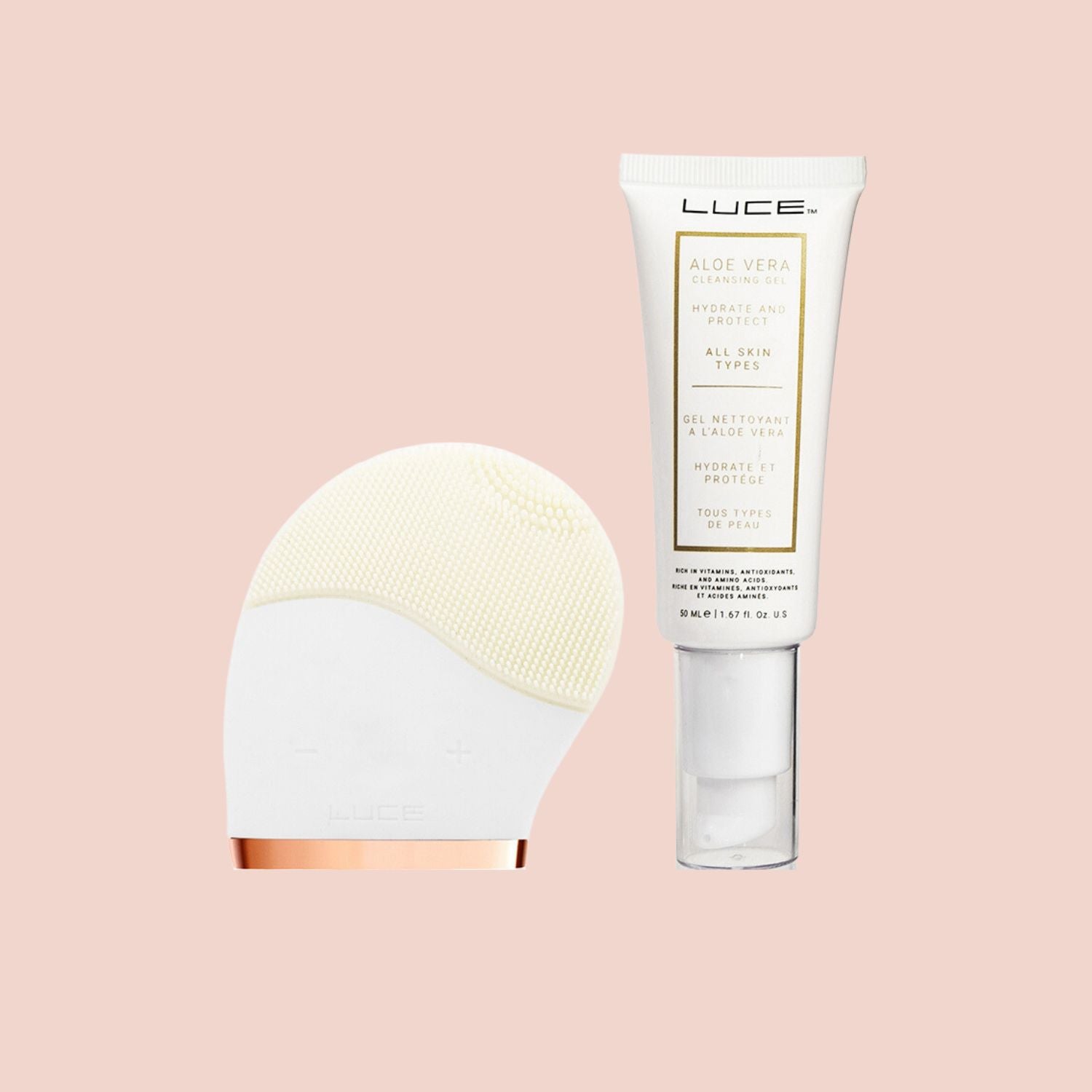 Facial Cleansing Brush & Aloe Vera Gel Face Wash - LuceBeauty.com