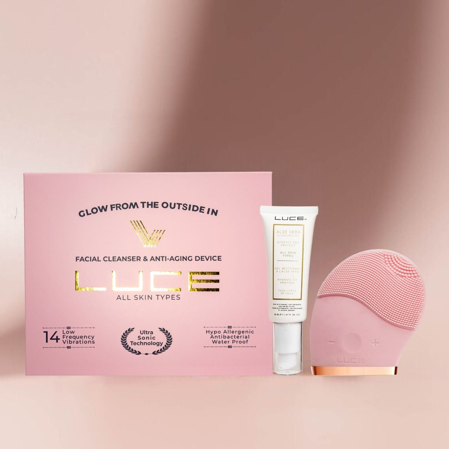 Facial Cleansing Brush & Aloe Vera Gel Face Wash - LuceBeauty.com