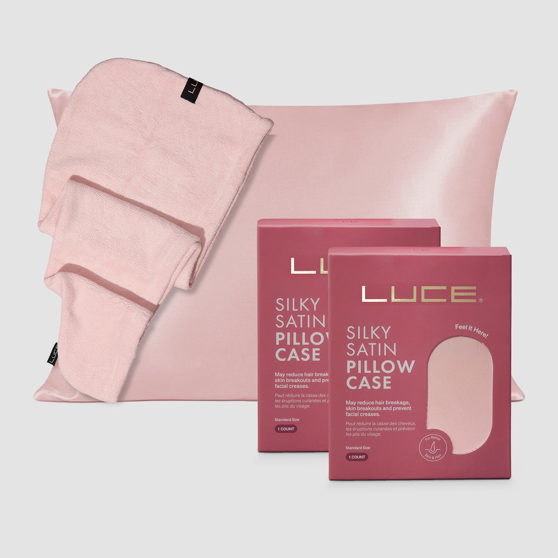 Silky Satin Pillowcases + Hair Towel Wrap