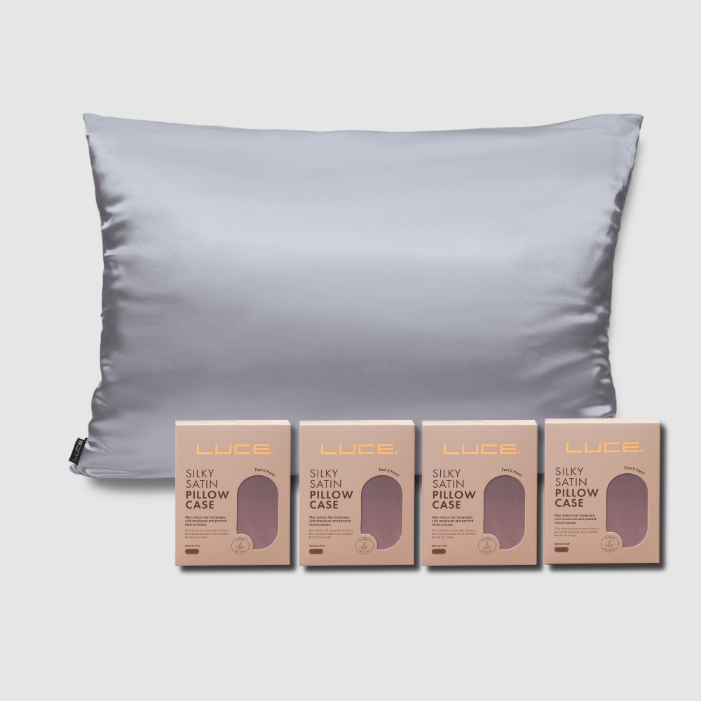 Silky Satin Pillowcase Bundle - Gray - LuceBeauty.com